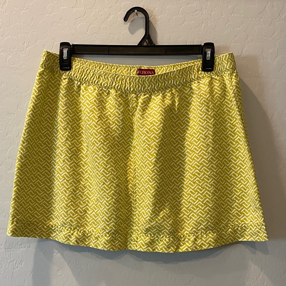 Merona Women's Skirt in a yellow/green and White Pattern